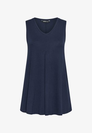 Yours Clothing, YOURS CURVE NAVY BLUE V-NECK SWING VEST TOP - Top - navy