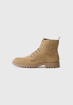 Lace-up ankle boots - beige