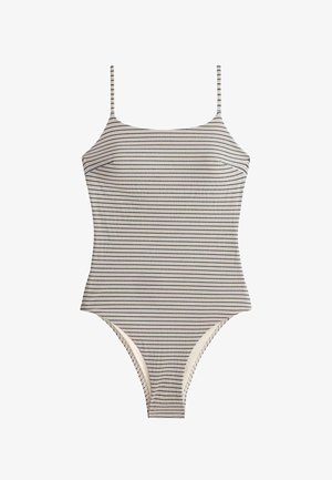 OYSHO, STRIPE TRIANGLE SWIMSUIT - Fürdőruha - beige