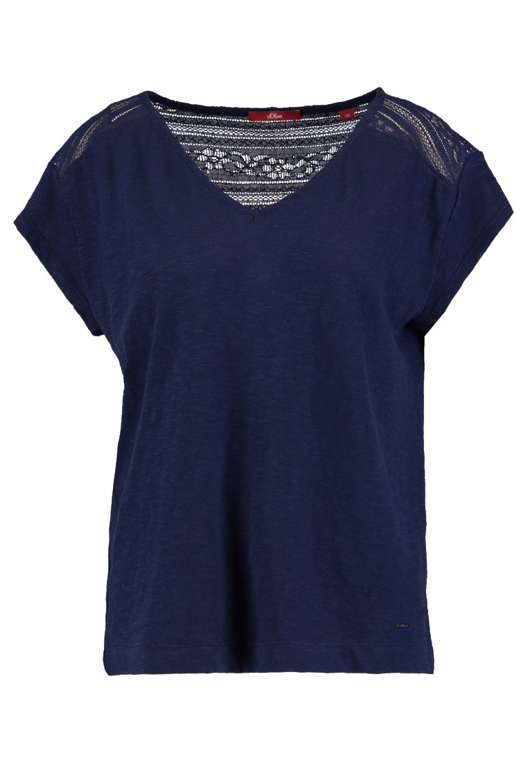 s.Oliver T-shirt print donkerblauw