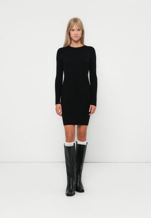 PCMIRA NEW O NECK DRESS - Gebreide jurk - black