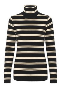 Soaked in Luxury SPINA STRIPED ROLLNECK - Striktrøje - black w sandshell stripe
