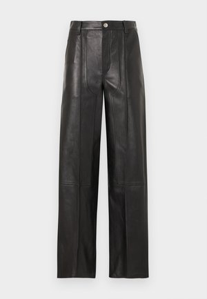LESLIE - Δερμάτινο παντελόνι - black