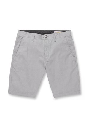 Moške priložnostne kratke hlače svetlo sive barve z gumbom in zadrgo, z zankami za pas ter stranskimi žepi, velikost 32.