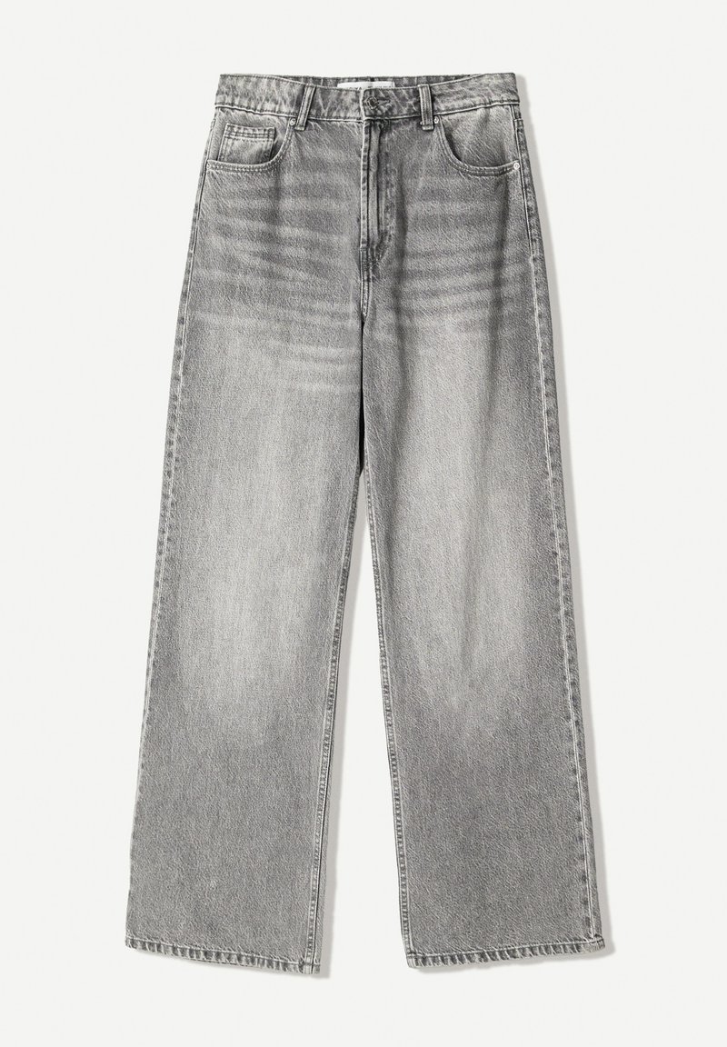 Jean évasé Bershka Deux Tons Gris Et Blanc - Taille 38 EU (US 6), Neuf Avec étiquettes - Style Wide Leg