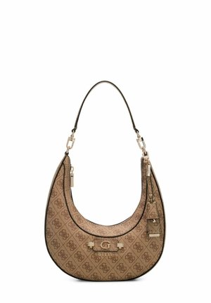 Guess, LINDSEY HOBO - Handbag - latte logo
