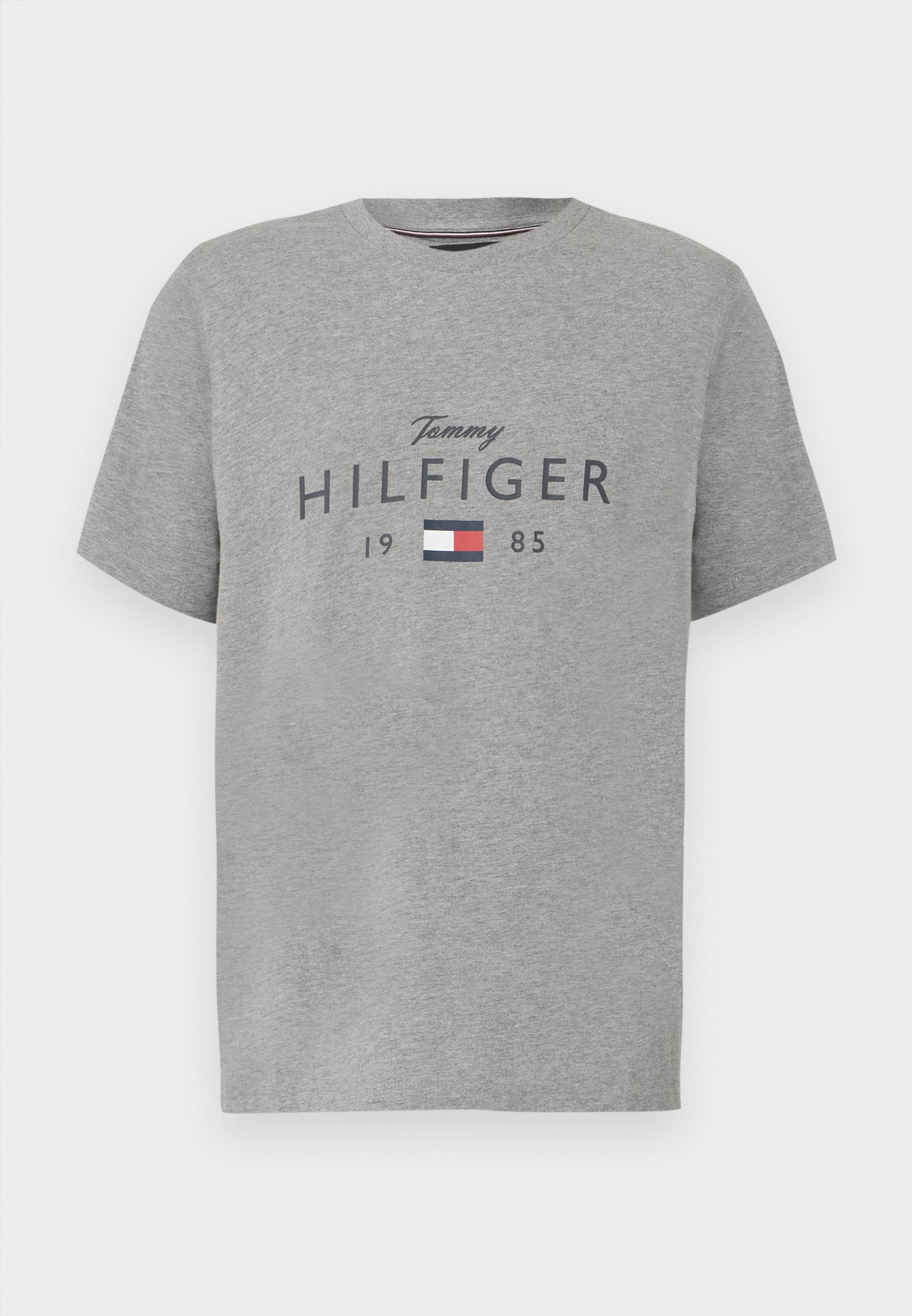 Tommy Hilfiger LOGO GRAPHIC JERSEY CREW NECK T-SHIRT - Triko s potiskem - medium grey heather