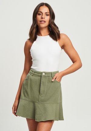SAWYER  - sukňa v tvare A - sage green
