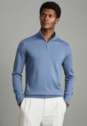 REGULAR FIT HALL HALF ZIP FUNNEL NECK - Trui - cornflower blue