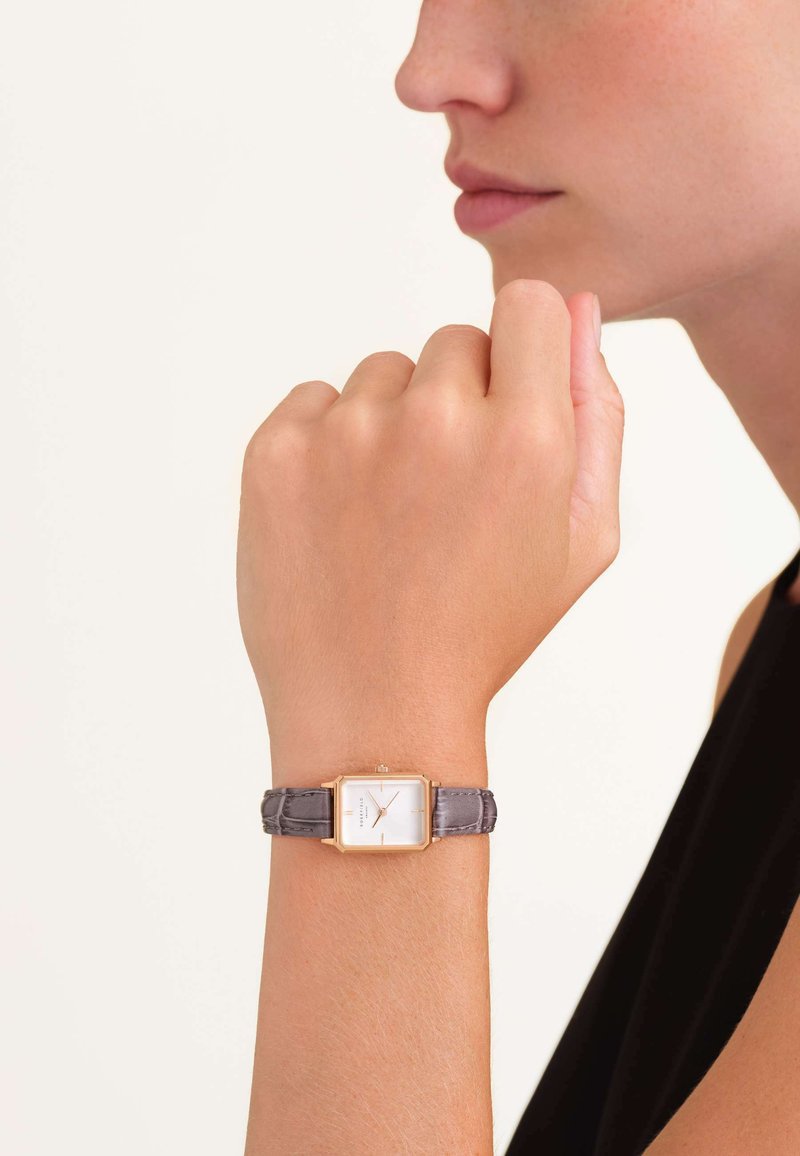 Rosefield OCTAGON - Watch - grey rose gold coloured