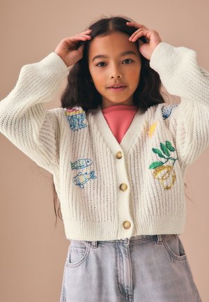 Next, REGULAR FIT - EMBROIDERED SUMMER CARDIGAN  . - Cardigan - ecru