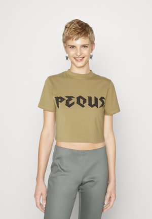 BAND LOGO CROP - Camiseta estampada - olive green