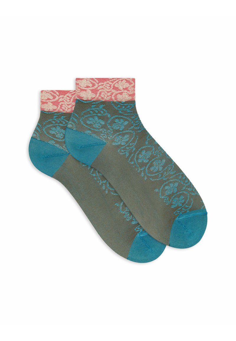 Gallo WITH RAMAGE MOTIF AND CONTRASTING CUFF - Calze - libellula