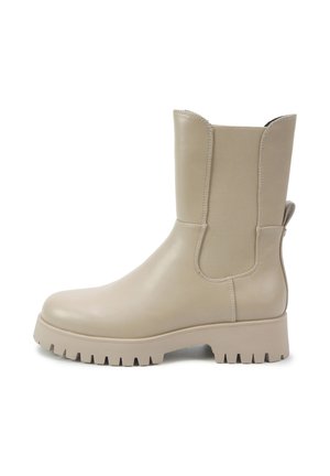 Kotníkové boty na platformě - beige