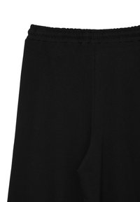 Schwarze Baumwoll-Sweatpants mit elastischem Bund, lockerer Passform und glatter Textur ohne sichtbare Prints oder Muster.