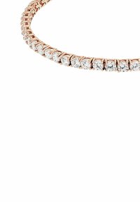 Armband aus Roségold mit einer Reihe runder, klarer Edelsteine, die in Krappenfassungen eingesetzt sind und einen kontinuierlichen funkeln Effekt erzeugen.