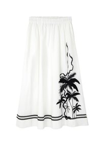 CONTRAST EMBROIDERED MIDI - Gonna a campana - white