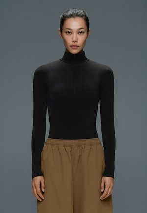 OYSHO, THERMAL BASE LAYER HALF-ZIP BODY - Caraco - black