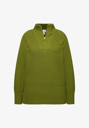 Ulla Popken TROYER COLLAR LONG SLEEVE - Trui - algae green