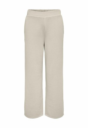 Pantaloni sweat beige a gamba larga con vita elasticizzata e tasche laterali. Tessuto morbido con una texture liscia; design semplice e minimalista.