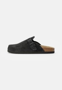 Pier One - LEATHER UNISEX - Slippers - black Thumbnail Image 1