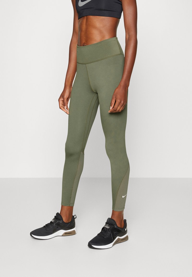 Nike Performance ONE - Leggings - medium olive/white