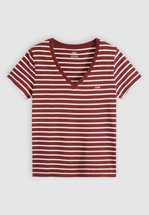 Levi's®, PERFECT V NECK - T-shirts print - red/offwhite