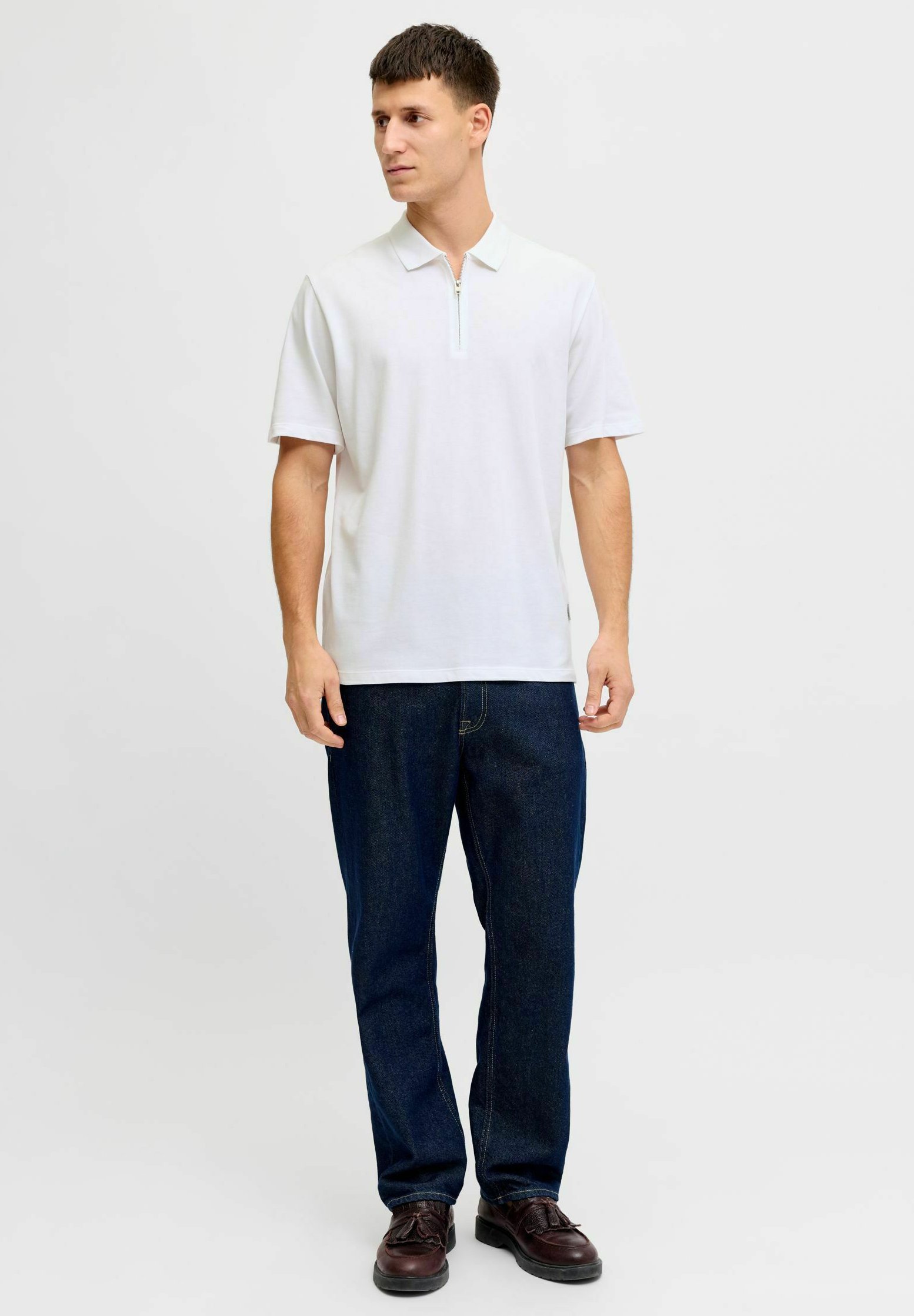 JJ Rebel POLOSHIRT EINFARBIG POLOSHIRT - Polo shirt - bright white