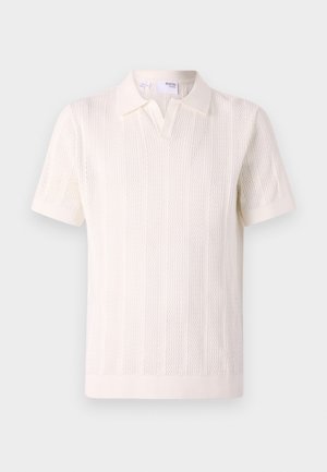 Selected Homme SLHWELLS OPEN - Polo marškinėliai - egret