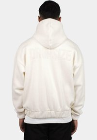 Dropsize SUPER HEAVY HD PRINT - Majica s kapuljačom i patentnim zatvaračem - creamwhite