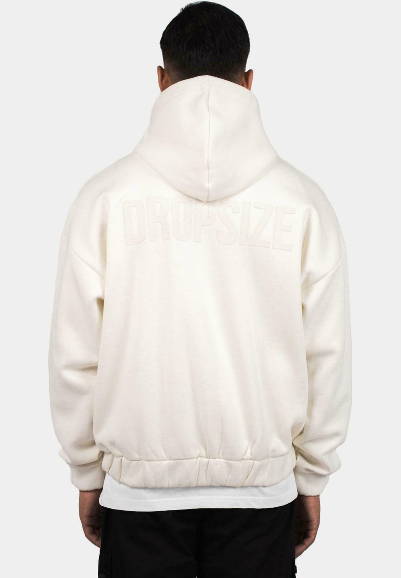 Dropsize SUPER HEAVY HD PRINT - Majica s kapuljačom i patentnim zatvaračem - creamwhite