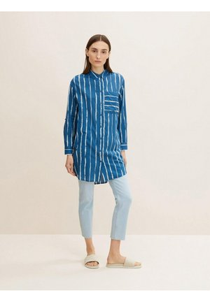 LONGSTYLE PRINTED - Button-down blouse - blue tiedye stripe