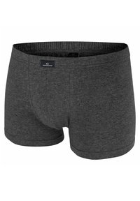 Grijze boxershorts van een zachte katoenen mengstof, met een platte tailleband en een klassieke snit met een gecentreerd voorpaneel.