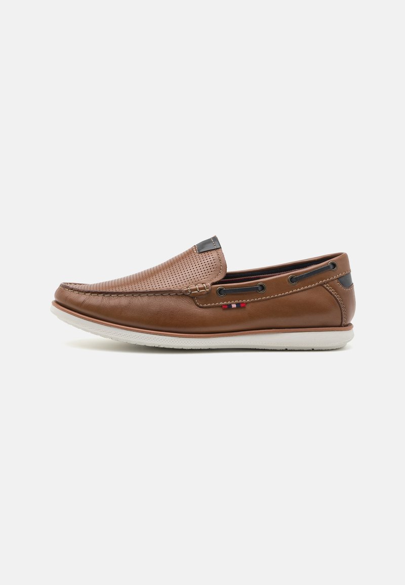 Pier One LEATHER - Loafers - cognac