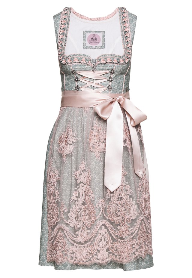 MARLINA - Dirndl - taubenblau/rosa
