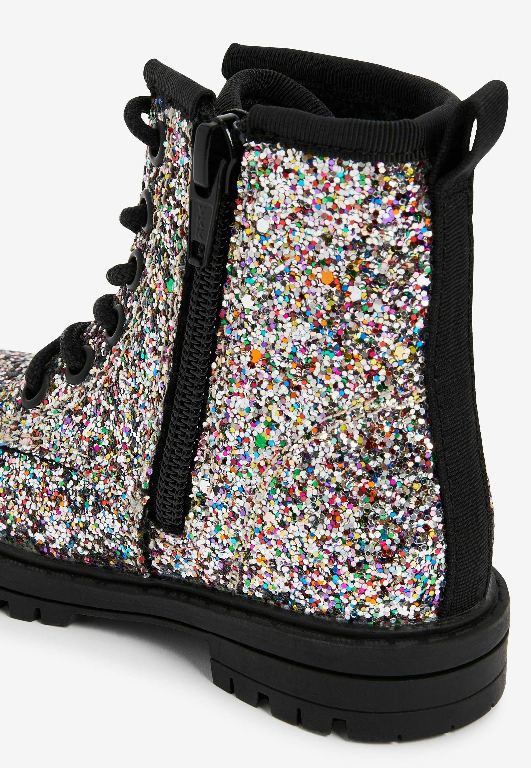 ankle boots - silver rainbow glitter 