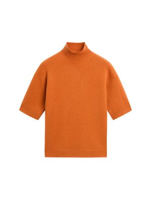 Massimo Dutti, OVERSIZE SHORT SLEEVE KNIT SWEATER - Striktrøje - orange