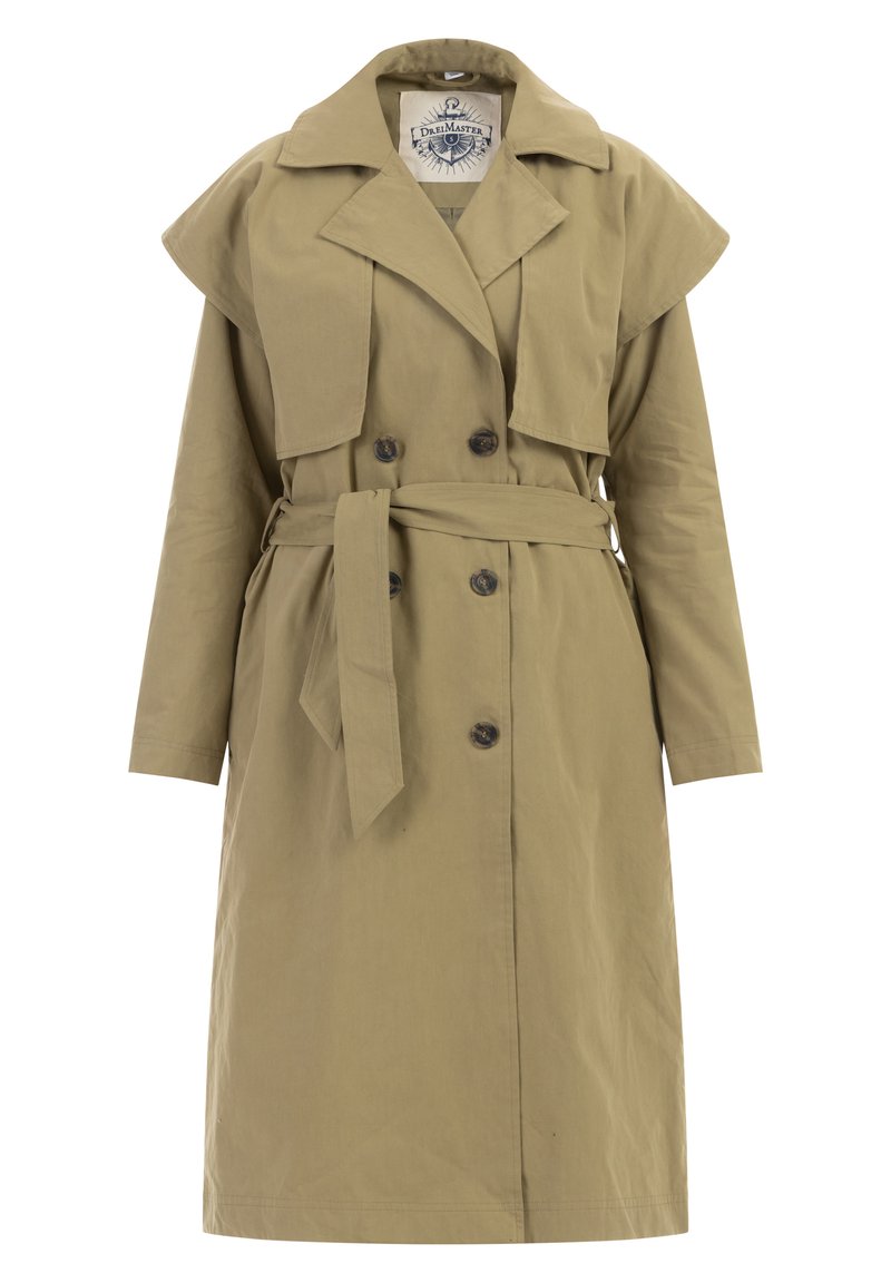 dreimaster Trenchcoat olijfgroen