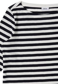 Cecil BASIC SHIRT MIT BOAT NECK UND STREIFEN - T-shirt à manches longues - vanilla white