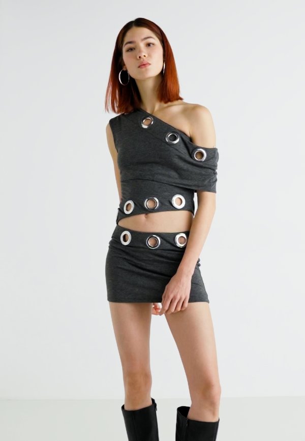 ASYMMETRIC EYELET DRESS - Jersey dress4