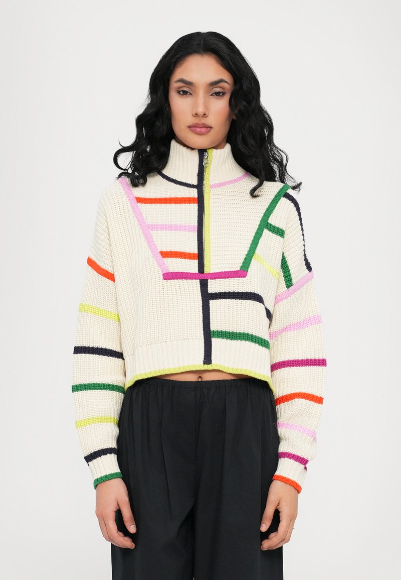 STAUD - CROPPED HAMPTON - Jersey de punto - cream rainbow multi, Ampliar