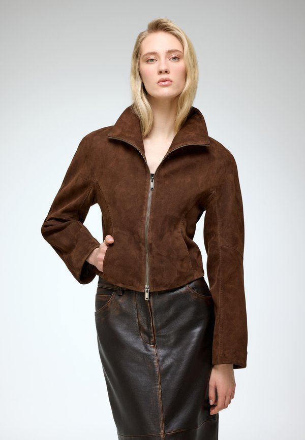 SERRA - Lederjacke - camel