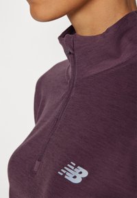 New Balance SPORT ESSENTIALS SPACE DYE QUARTER ZIP - Majica z dolgimi rokavi - plum/brown heather
