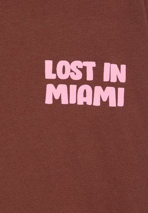 PULL&BEAR, LOST IN MIAMI GRAPHIC - T-SHIRT - Top s dlouhým rukávem - brown