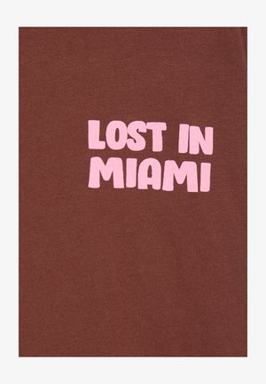 PULL&BEAR, LOST IN MIAMI GRAPHIC - T-SHIRT - Top s dlouhým rukávem - brown