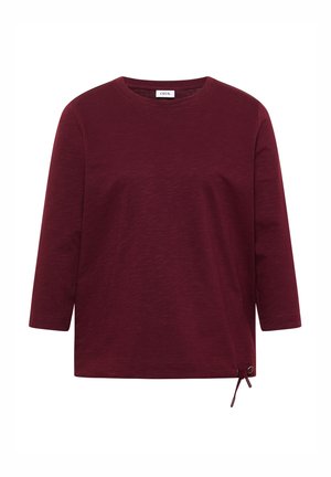 Cecil, 3/4-SLEEVE ROUND-NECK TOP IN A PLAIN COLOUR - T-shirt à manches longues - red wine