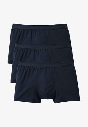 Navyblauwe katoenen boxershorts in een verpakking van drie. Voorzien van een elastische tailleband met het "CALIDA" logo. Makkelijk textuur en een klassieke snit.