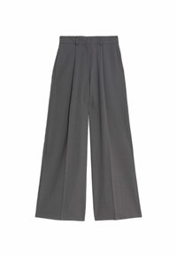 PLEATED FRONT WIDE LEG - Pantalones - thunder