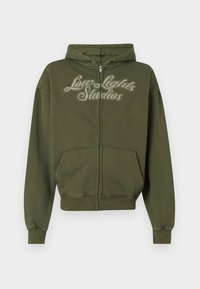 SHUTTER ZIPPER UNISEX - Majica s kapuljačom i patentnim zatvaračem - matcha