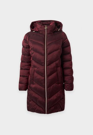 MICHAEL Michael Kors, HOODED LONGLINE CHEVRON - Зимно палто - deep red